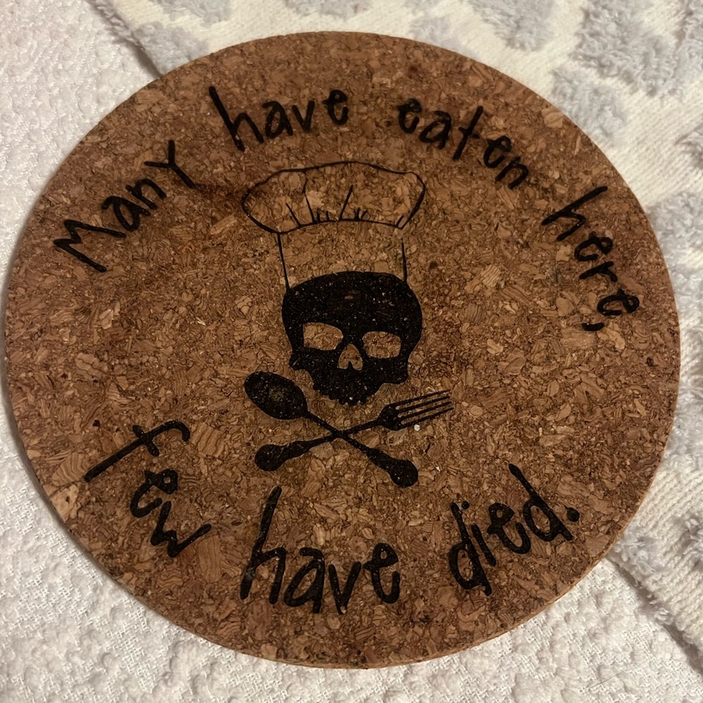 Cork Kitchen Decor with Humorous Skull Design